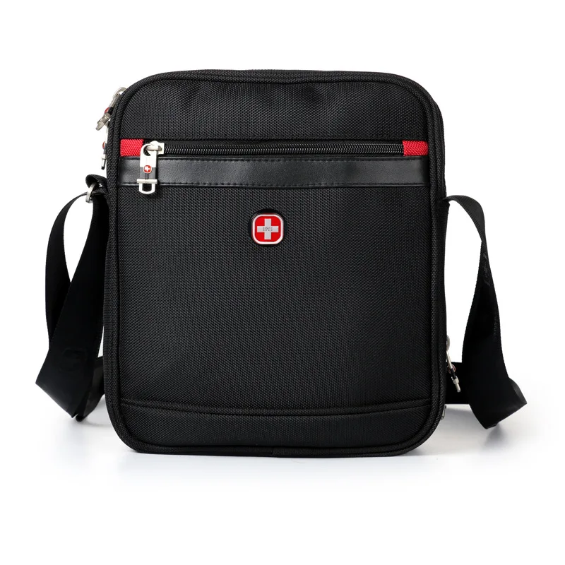 

swiss Nylon Shoulder Bag Small Black Messenger Phone shoulder & crossbody bags Waterproof Daily gear Flap Zipper Crossbody Bag
