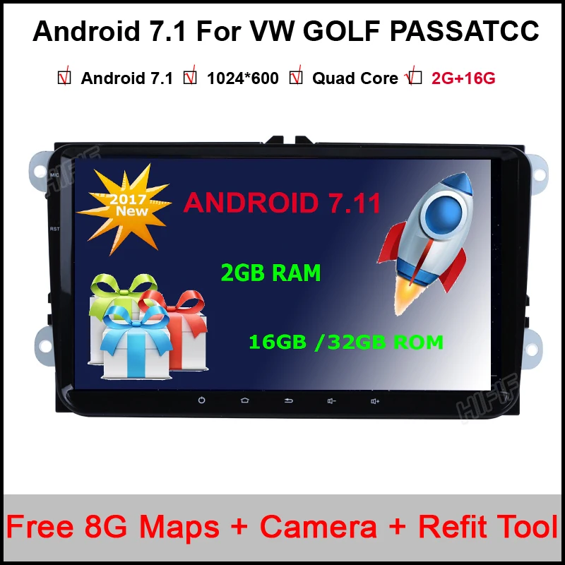 

1024*600 android 7.1 car dvd gps navigation for skoda VW volkswagen amarok beetle bora caddy CC EOS jetta polo rabbit sharan gps