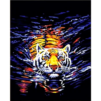 

Full Round 5D DIY Diamond Painting Tiger Animal Crystal Embroidery Cross Stitch Needlework Mosaic Painting Decor Gift