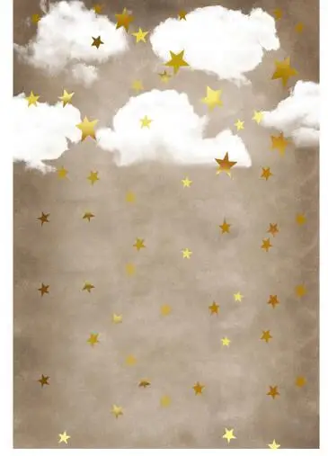 

Custom vinyl cloth shiny stars clouds sky photography backdrops for newborn kids photo studio portrait backgrounds