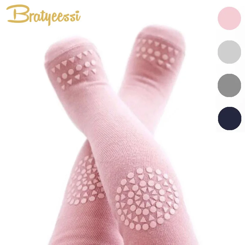 Fashion Cotton Children Tights for Girls Boys Anti Slip Crawl Kids Pantyhose Knee Protector font b