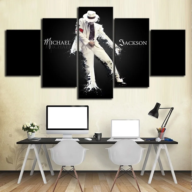 5 Piece HD Michael Jackson Painting Wall Art Canvas Print Room Decorin