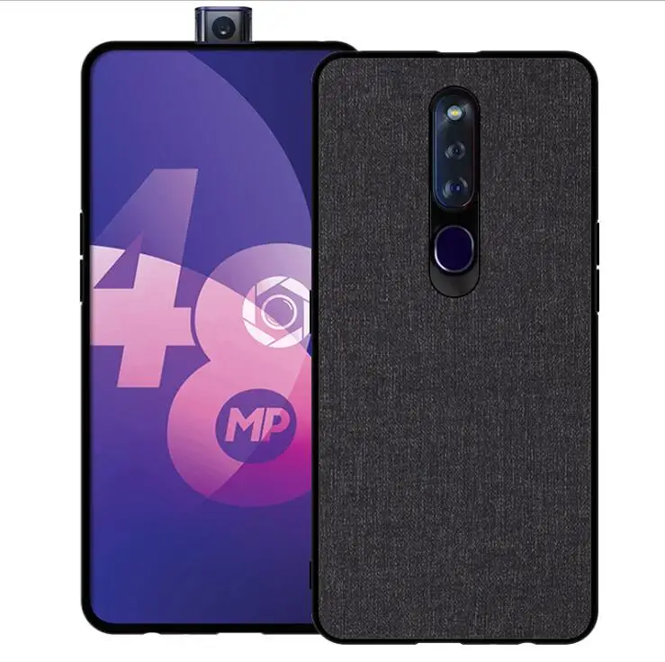 Для oppo f11 pro чехол ткань Жесткий ПК роскошная ретро кожа мягкий TPU край полное