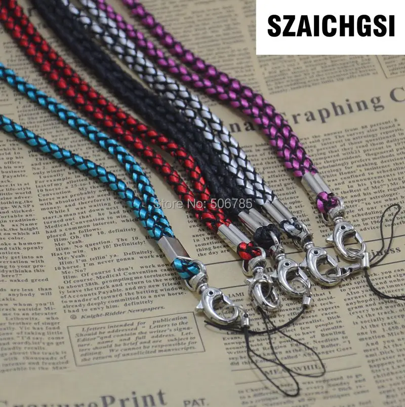 SZAICHGSI wholesale 100pcs nylon braided wrist hand cell phone mobile
