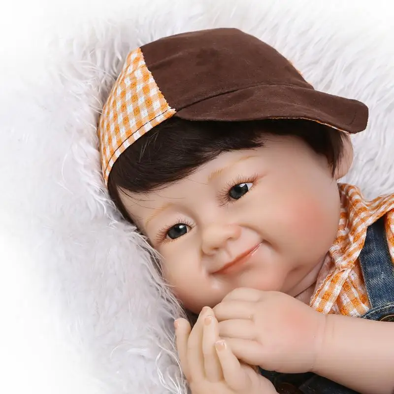 55cm Soft Silicone Reborn Babies Chinese Boy Cute Baby Real Alive