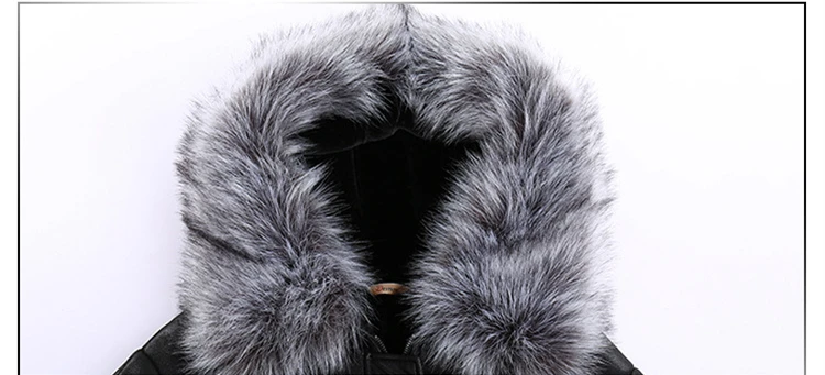 Women Winter Leather Jackets Long Plus Size 5XL Leather Coat Women Adjustable Waist Big Fur Collar Parka Padded Coats CH690 (7)
