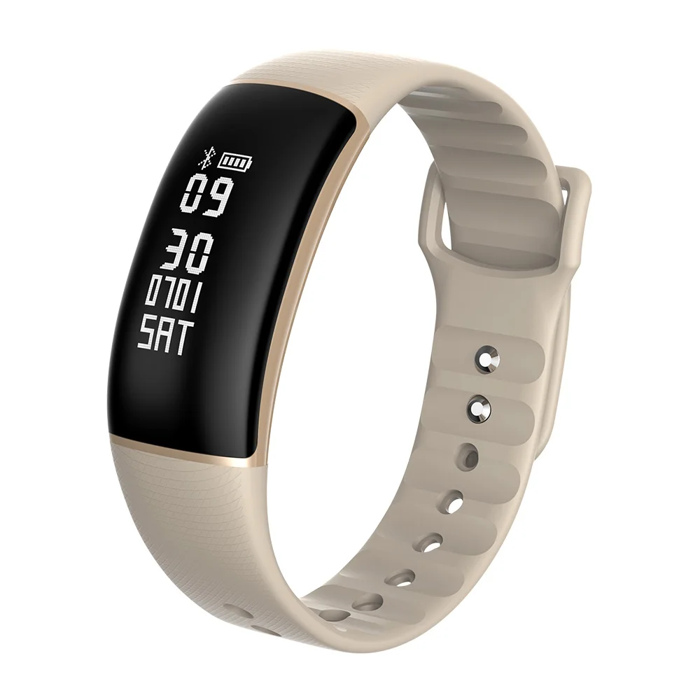 Kaimorui умный браслет для мужчин Шагомер трекер сердечного ритма Bluetooth 4,0 Smartband сна фитнес трекер для Android IOS телефона - Цвет: Beige