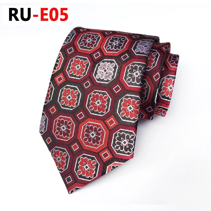 RU-E05 8 см Классические мужские галстуки с пейсли новые мужские модные клетчатые Цветочные Галстуки Gravata жаккардовый тонкий галстук деловой галстук для мужчин - Цвет: RU-E05