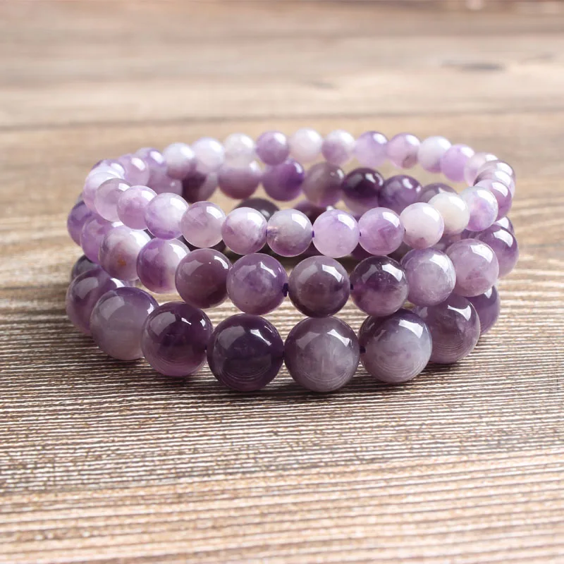 

LanLi 6/8/10mm Natural Jewelry dream amethysts stone beads Bracelet Charms Yoga Women meditation amulet