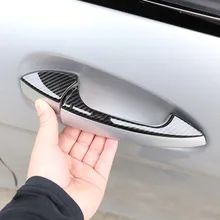 4 x Carbon Fiber ABS Chrom Auto Türgriff Trim Für Mercedes Benz EINE GLK GL ML C Klasse W204 x204 W176 Mit LOGO Auto Zubehör