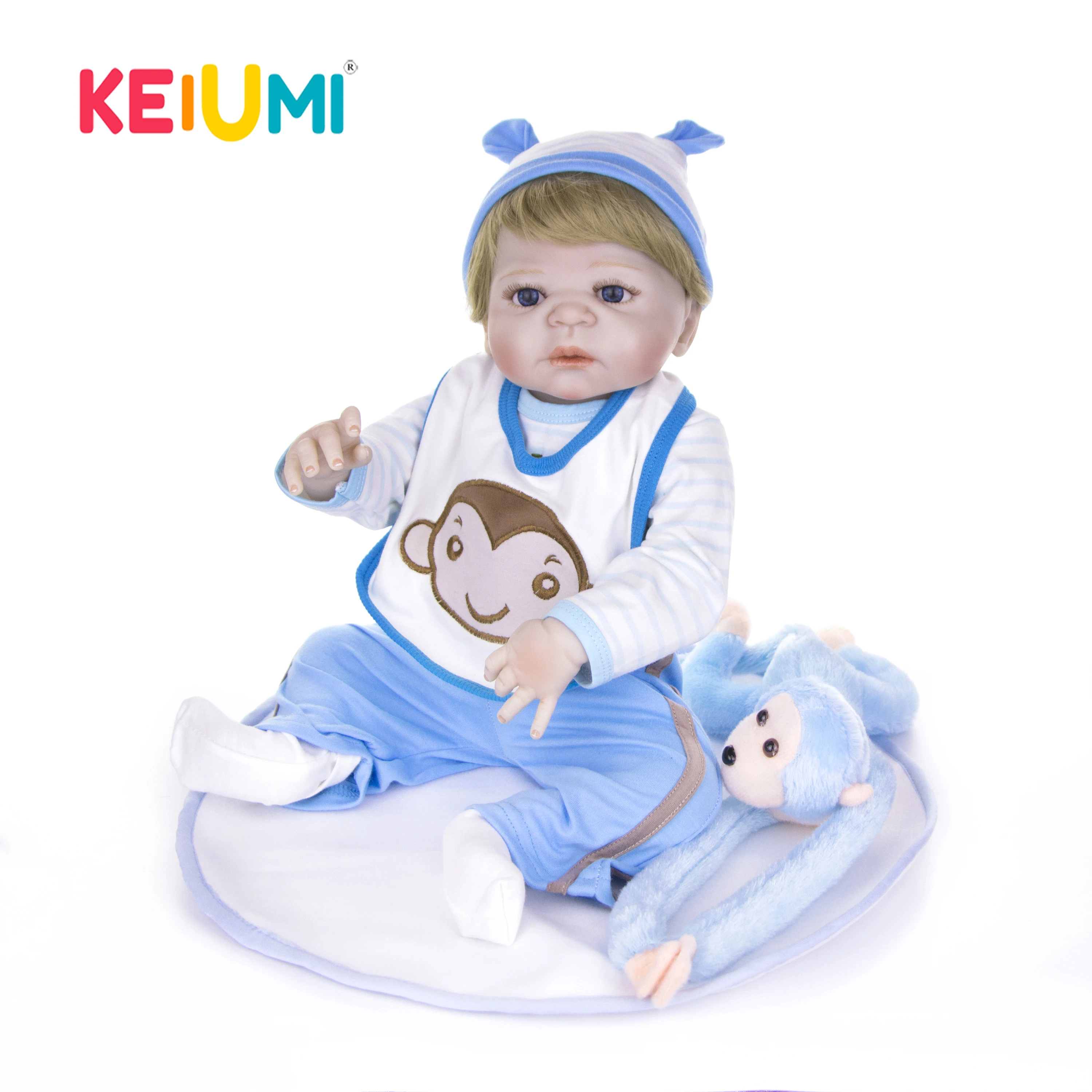 

KEIUMI Alive 23 Inch 57 cm Reborn Baby Boy Full Silicone Body Reborn Dolls Lifelike Kids Playmates Baby Toys Kids Birthday Gifts
