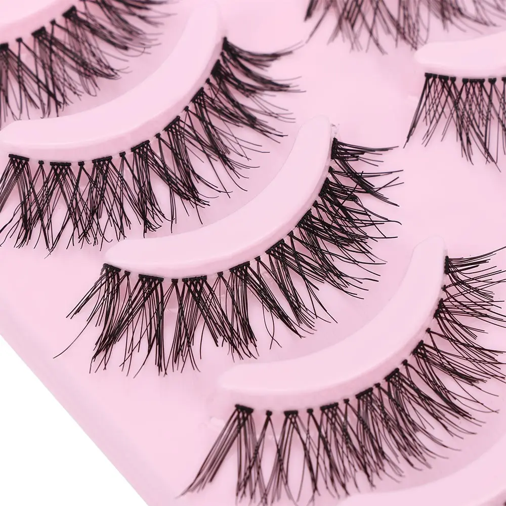

5 Pairs Makeup Handmade Long Thick Cross 3d mink False Eyelashes Wispy Fluffy Handmade Soft Lashes Extension Makeup Tools