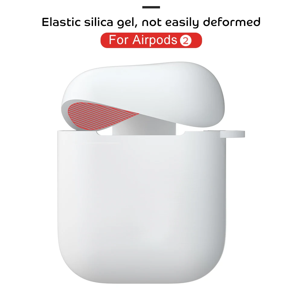 Silicone Case Anti-lost Rope Strip Storage Cover For Apple Airpods 2 Shockproof Cases Pouch For Airpods 2 Earphone Accessories
