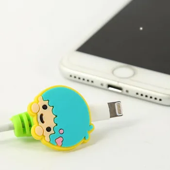

1Pc NEW Little Twin Stars Frog Penguin USB Charger Data Line Wire Cord Protection Cover Cable Winder Phone action figure toys