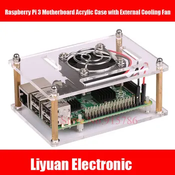 

1set Raspberry Pi 3 Model B Motherboards 1.2GHz Quad-Core ARM Cortex-A53 crylic Case with External Cooling Fan