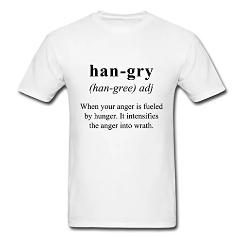 2017 мода горячие продаем Hangry Неологизм мужская Футболка 100% хлопок O-образным