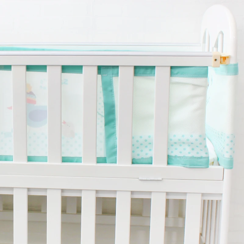 Baby Bed Bumper Soft Breathable 3 Layers Mesh Crib Protector Cute Cartoon Pattern Croth To The Cot Fit For All Size Crib Round