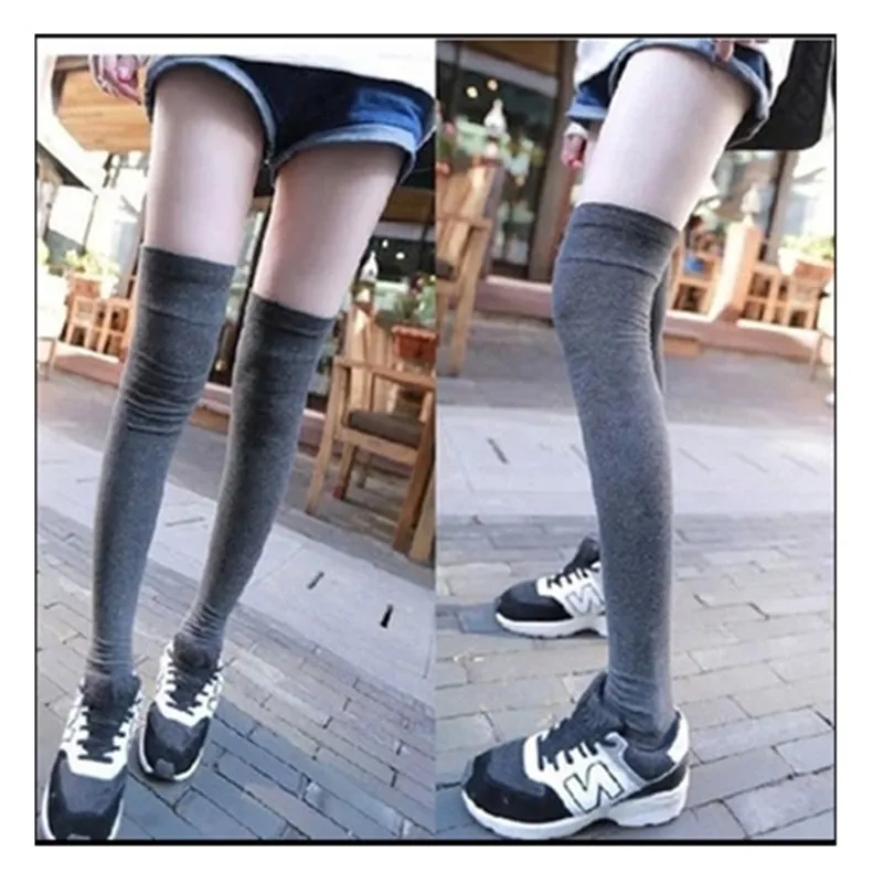 2018 Sexy Knee Socks Warm Stocking Cotton Thigh High Women's Stockings Knee High Socks Women Solid Color Female Boots Stockings