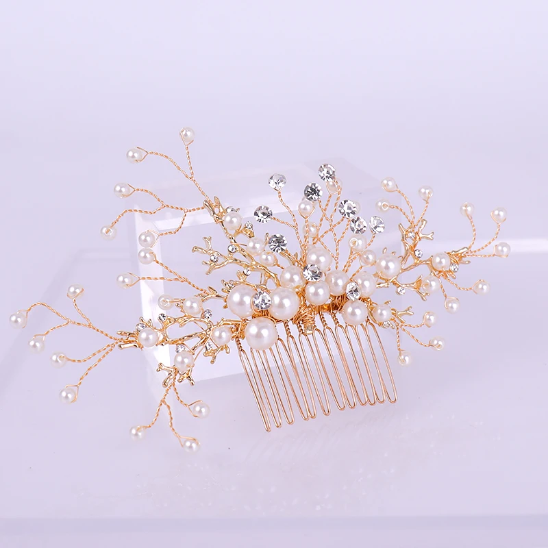 Gold Color Hair Combs (8)