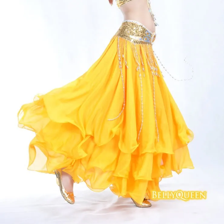 Роскошная трехслойная шифоновая длинная юбка для фламенко для танца ...