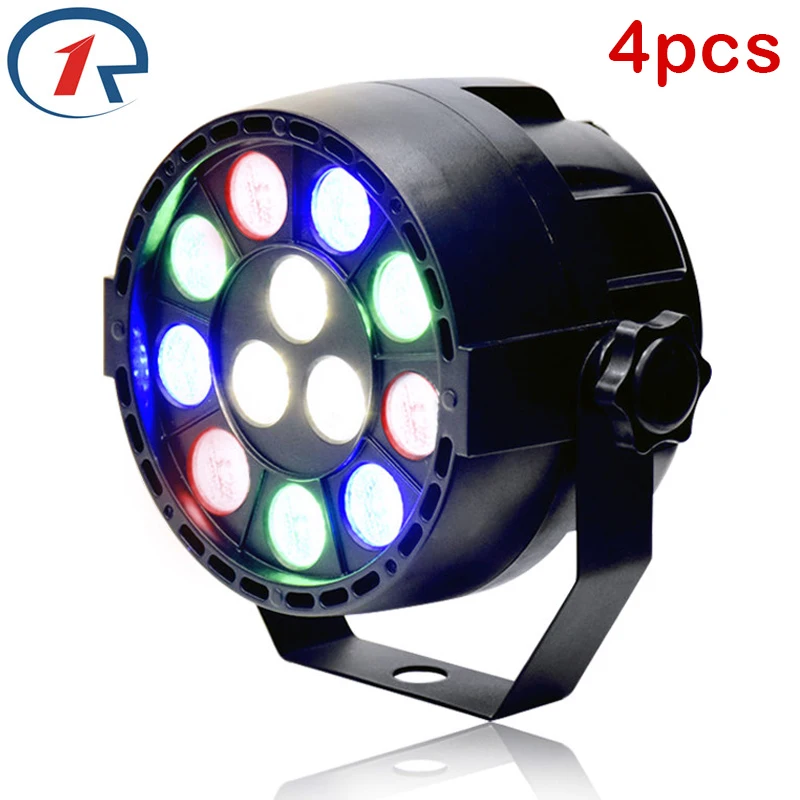 

ZjRight 4pcs/lot 15W RGBW 12 LED par light DMX512 Sound control LED stage light for music concert bar KTV dj disco effect light