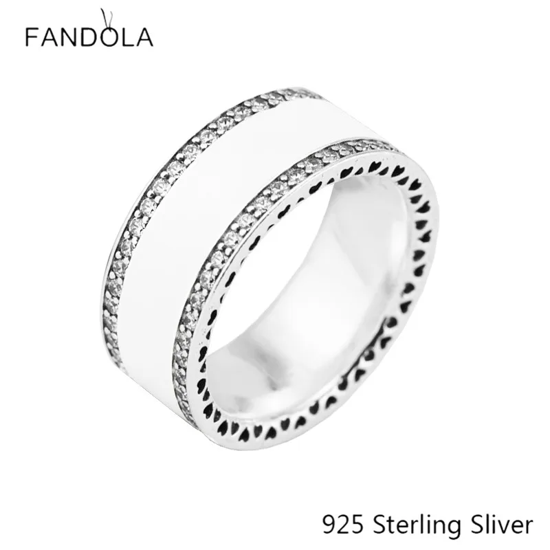 

CKK Silver 925 Jewelry Hearts of White Enamel Rings For Women Fashion Making Sterling Silver Original Ring