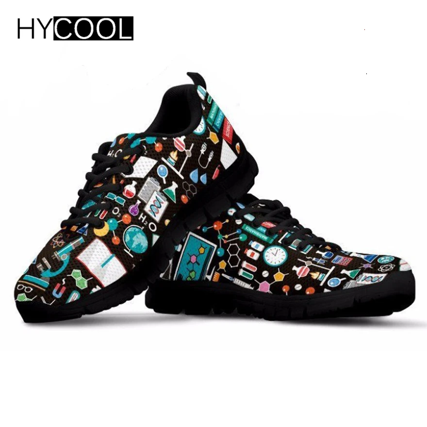 

HYCOOL Adults Summer Running Shoes for Woman Men Footwear Sport Athletic Graffiti Pattern Breathable Mesh Female Sneakers Girl
