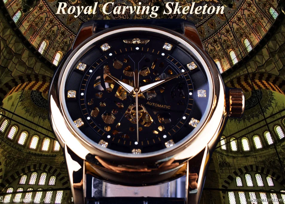 Настоящее Срок годности 2016 Black Diamond Победитель Royal Золотые Часы Мужские Бренда