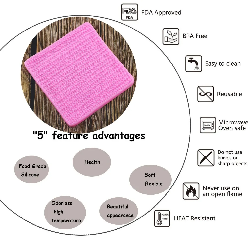 Свитер ткань текстура вязания печенья рельефный коврик для украшения кружева коврик инструмент силиконовые формы помадка украшения торта