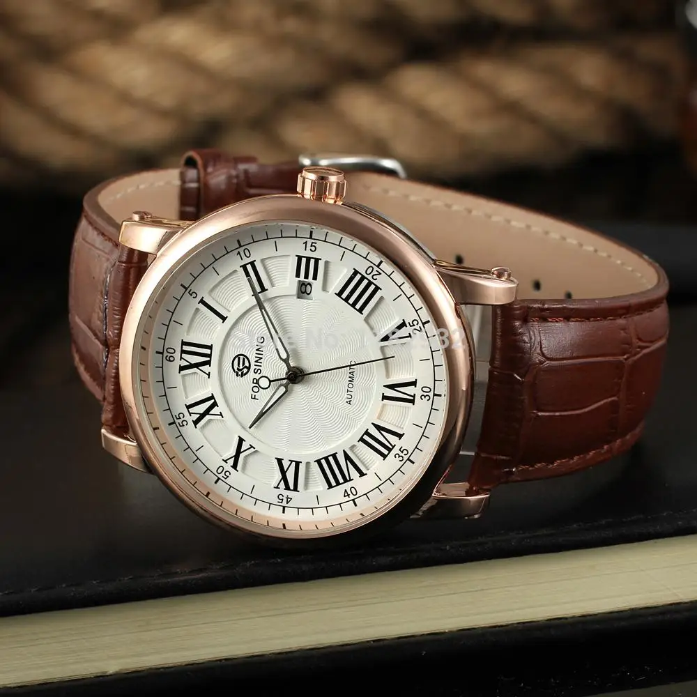 Skup Zwycięzca FSG8051M3R4 najlepsza cena nowy automatyczny mężczyzna sukienka z różowego złota zegarek fabryka brązowy skórzany pasek wysyłka za darmo