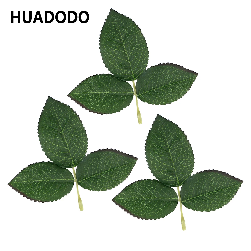 HUADODO 10 шт. Зеленый Искусственный лист Шелковые Цветы Листья для дома декоративный Свадебный букет DIY поддельные цветы