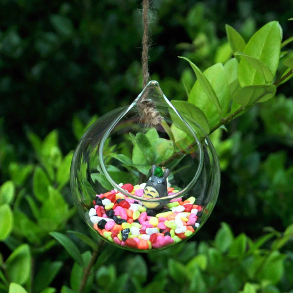 10Pieces 4inch Clear Glass Ball Flower Hanging Vase Planter Pot Container Glass Wedding Decor