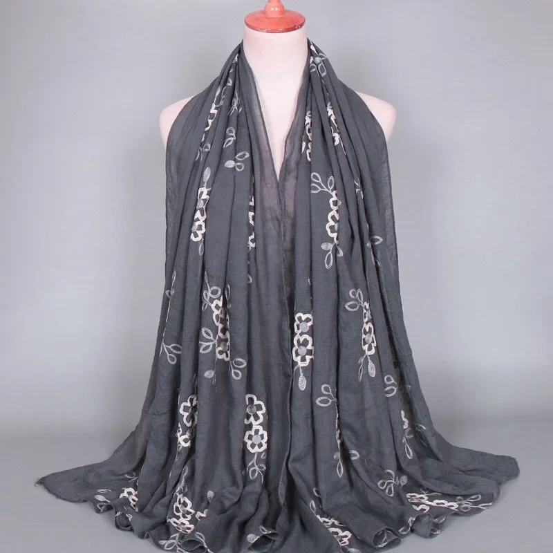 Новинка года Дизайн emboridery хиджаб ситец вискоза шарф довольно глушитель пашмины мусульманские платки Быстрая - Цвет: color 4