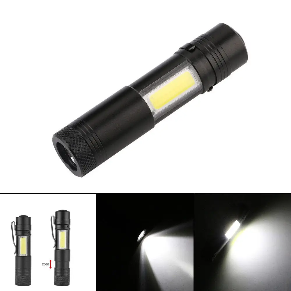 Мини ручка лампы портативный светодиодный фонарик факел CREE XPE + COB вспышка 3800LM