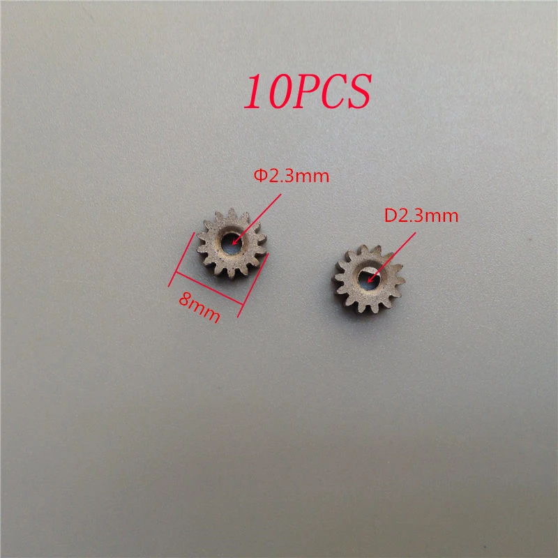 10PCS 380 Micro Motor Water Pump Oil Pump Metal Gear Hole 2.3mm D8mm Gearbox Gearwheel Reduction Gear for RC Model Replacement
