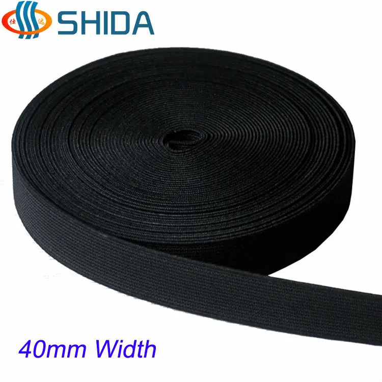 4cm Width 10Meters White Black High Density Elastic Band for Garment