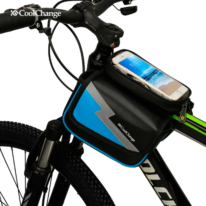 Perfect 2017 New Bicycle Frame Front Tube Touch Screen Phone Bag Bike 5.7 inch phone Bag For iPhone 7plus Pannier Cycling Accessories 1