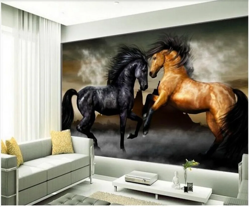 Beibehang пользовательские обои 3D Фреска Белая лошадь гостиная спальня papel де parede лошадь обои домашний Декор 3d обои