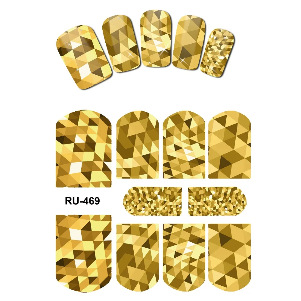 Upettego переводная наклейка для ногтей слайдер цветные наклейки на ногти алмазная