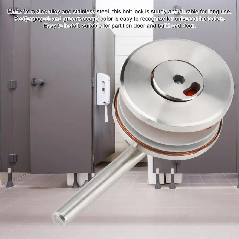 

MY-303 Toilet Privacy Bathroom Door Lock Rotating Bolt Indicator Door with Vacant Engaged Indicator