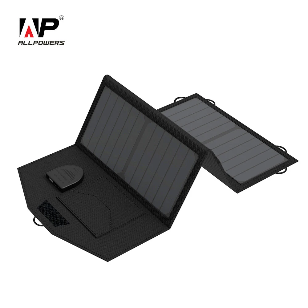 ALLPOWERS 18V 5V 21W Foldable Portable Solar Panel Charger Dual Output Wild For Phones Tablets Laptops 12V Battery | Электроника