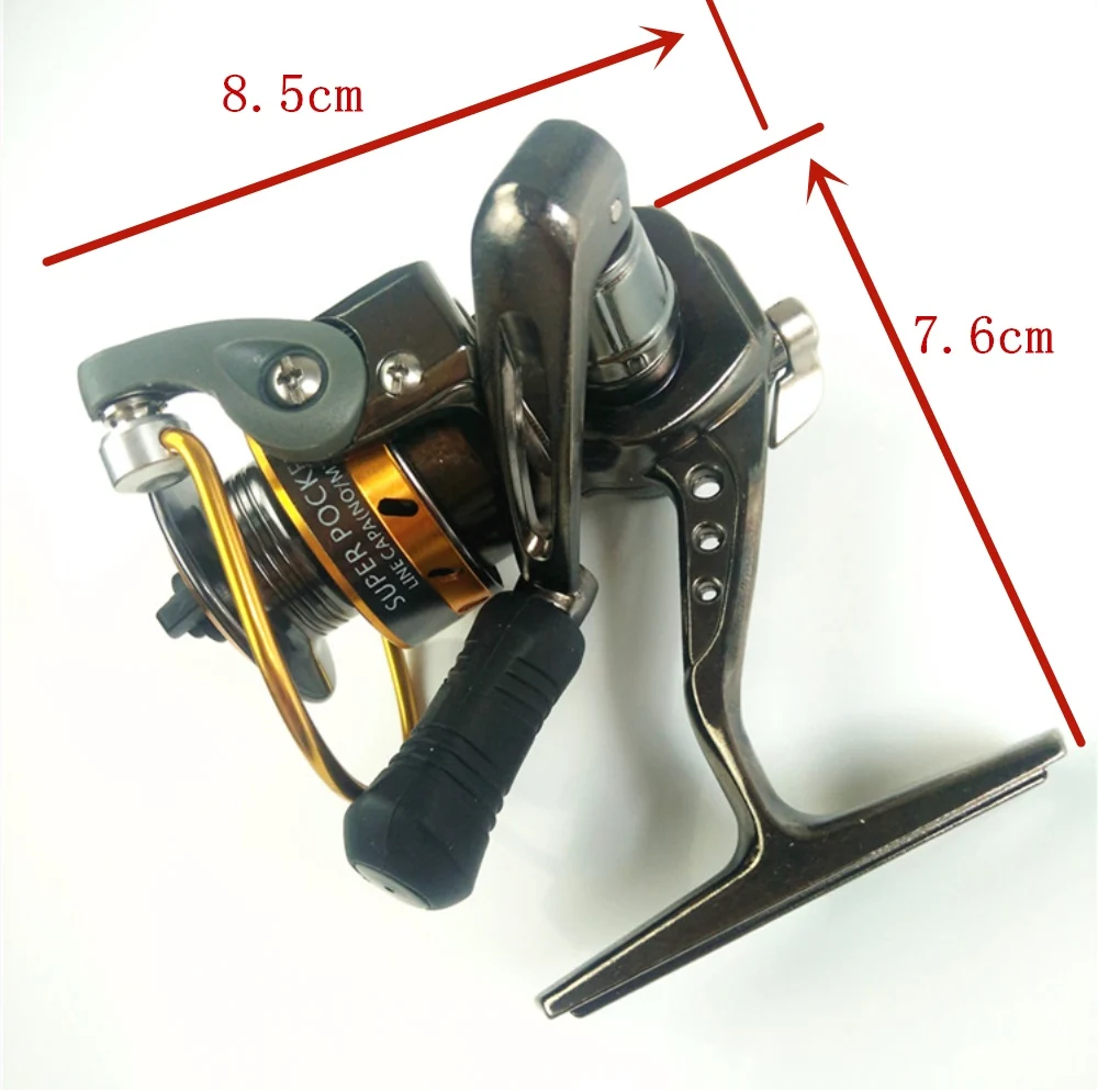 4 подшипника металлическая мини спиннинговая Рыболовная катушка размер ладони маленький карман рыболовное колесо соотношение 5:1 черная Рыбная катушка