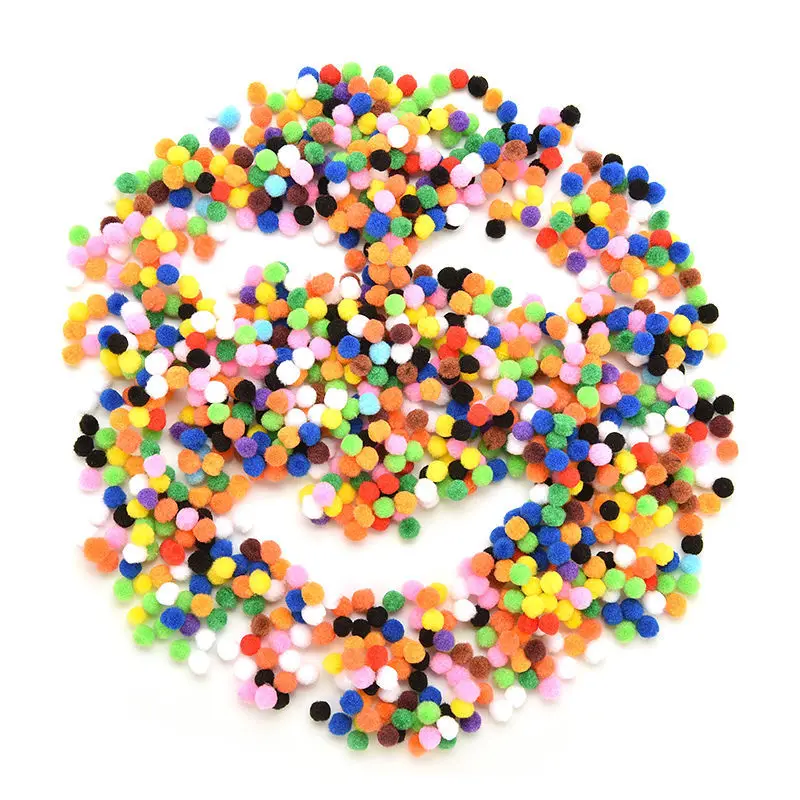 

1000 Pcs /lot Assorted 10 mm Mixed Color Soft Fluffy Pom Poms Pompoms Kids DIY Craft Wholesale