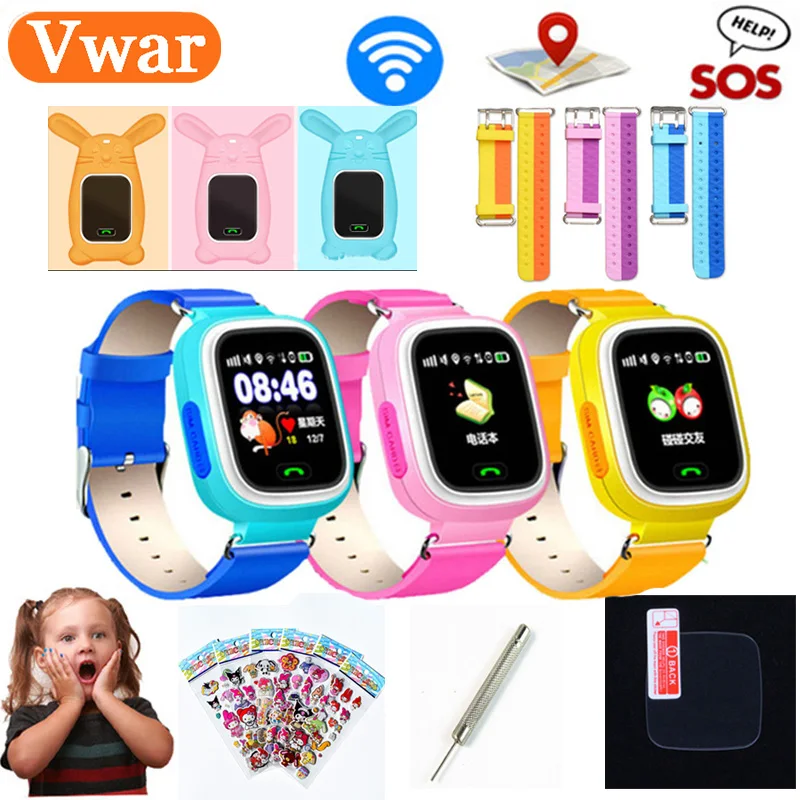 Online Original Q90 teléfono GPS posicionamiento los niños relojes con WIFI SOS inteligente bebé niños reloj perdido Anti Monitor rastreador PK Q80 Q50 Q60