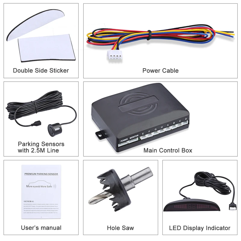 Led Parking Sensor Kit Car Led Parking Sensor Parking Sensor Kit Parking Sensor Car Parktronic LED Parking Sensor With 8 Sensors Reverse Backup Car Parking Radar Monitor Detector System 22MM Backlight Display
