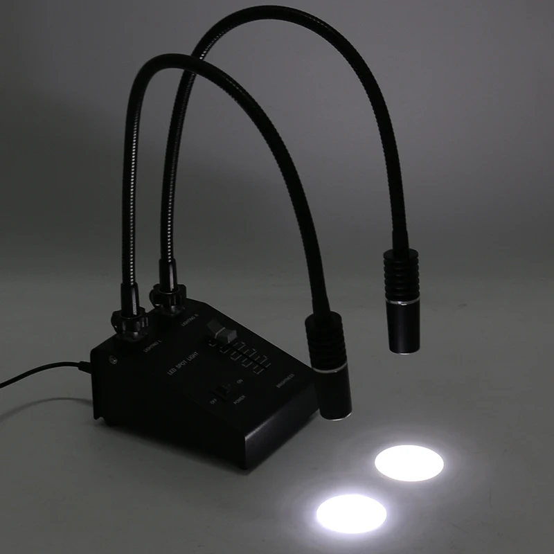  Microscope Illuminator 6W Dual LED Gooseneck Lights Lamp For Industry Stereo Microscope Lens HDMI U