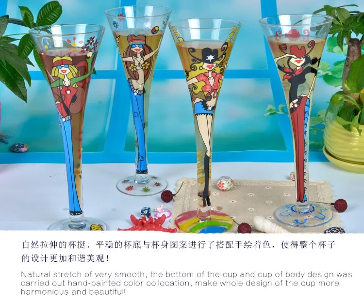 Творческие подарки индивидуальность смешной руки-разноцветный дизайн стеклянный Рог красоты шампанское стекло прозрачные очки чашки украшения для дома