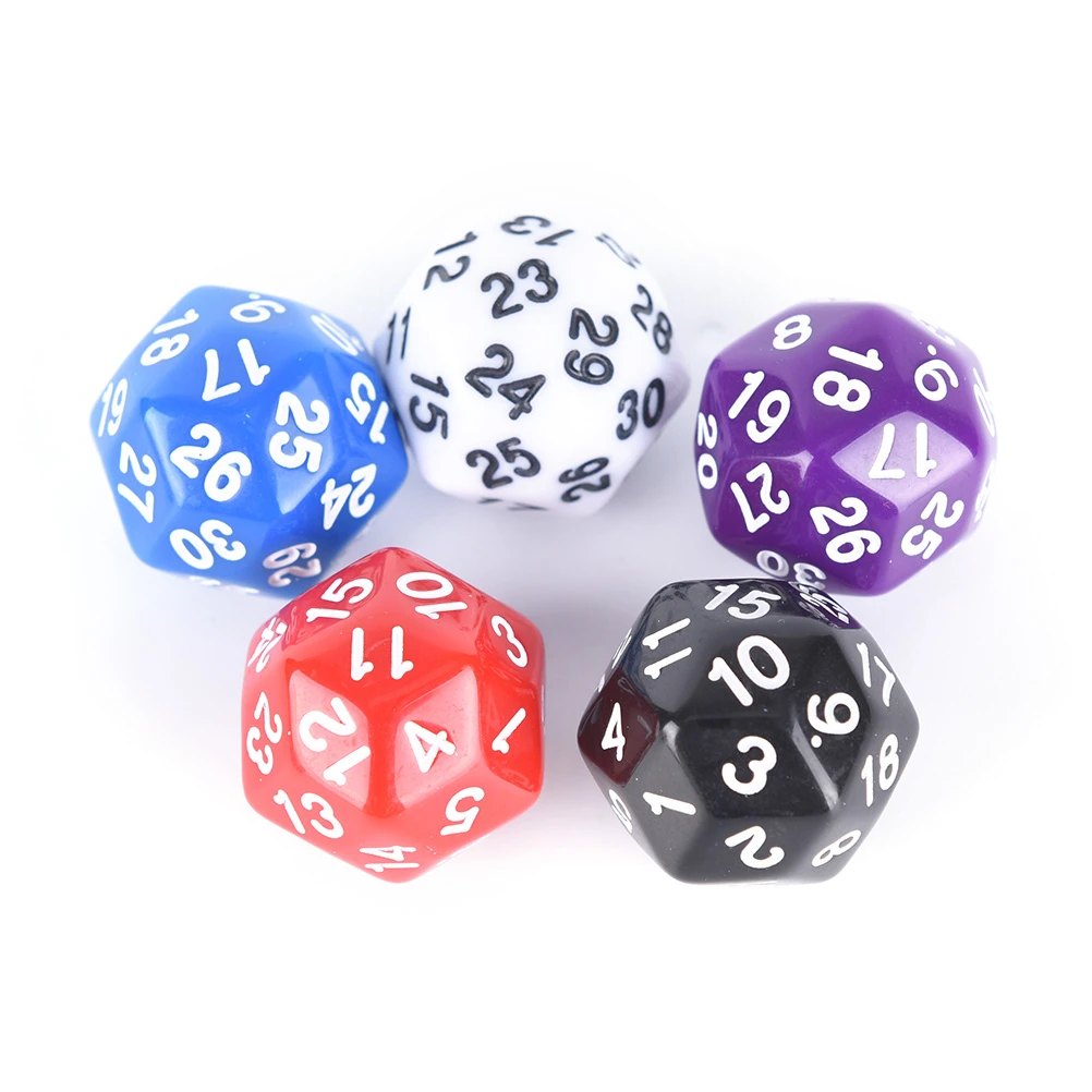25ミリメートル30面ダイスプラスチックキューブサイコロ5色 白 赤紫 青 黒 Dice Aliexpress