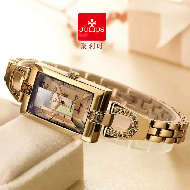 

Julius Women's Watch Japan Quartz Elegant Hours Fine Fashion Dress Chain Bracelet Shell Girl's Clock Birthday Gift Box