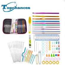 Новинка 90 шт. набор крючков для вязания крючком эргономические спицы алюминиевые плетения ремесло швейная Коллекция с розовым чехлом для переноски